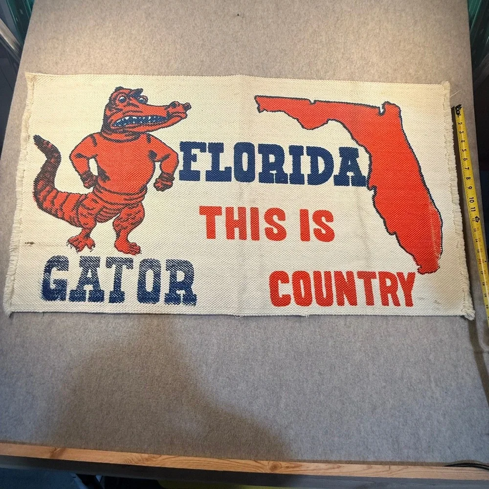 Vintage Florida Gators This Is Gator Country Woven Tapestry Rug Wall Hanging